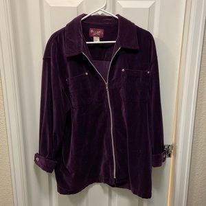 Denim & Co Dark Purple Jacket sz L